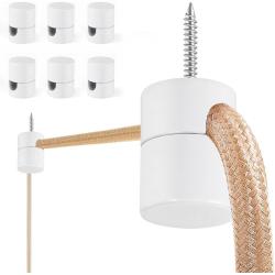 6 Pack Aluminum Swag Hooks for Ceiling Hanging, Swag Hook Super Load, White Ceiling Hooks for Hanging Lights, Ceiling Hook, Modern Ceiling Hooks for Pendant Light- Easy to Use