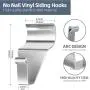 Heavy-Duty Stainless Steel Hooks, 20 Pack Vinyl Siding Hooks, No Hole Siding Hanger for Outdoor & Holiday Decoration