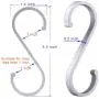 Aluminum S Hooks, Versatility S-Hooks Coffee Cup Hooks for Hanging Coffee Mugs, Kitchen Pot and Pans, Grill Utensils, Plants, 12 Pack Matte Finish Silver