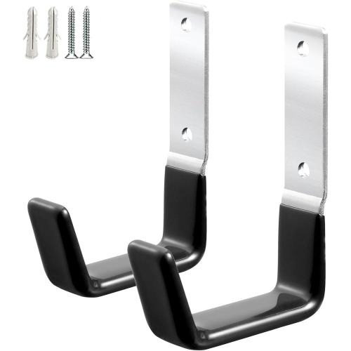Heavy Duty Steel Garage Hooks,Garage Storage Utility Hooks,Anti-Slip Garage Hooks,Garage Garden Tool Organizer,Steel Wall Mount Hooks, Garden Hose Hanger, Garden J Hooks (Small-2PC)