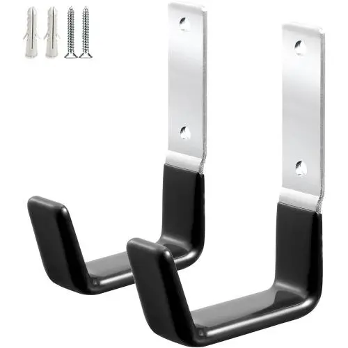 Heavy Duty Steel Garage Hooks,Garage Storage Utility Hooks,Anti-Slip Garage Hooks,Garage Garden Tool Organizer,Steel Wall Mount Hooks, Garden Hose Hanger, Garden J Hooks (Small-2PC)