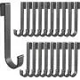 20 pcs J Grid Wall Picture Hooks, Hanging Sink Grid Hooks, Aluminum Pot Racks for Retail, Displaying Photos, Art Exhibit, Painting, Convenience Store (Black)