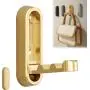 Hooks for Wall - Black Hooks for Hanging, Heavy Duty Wall Hooks, Purse Hook for Wall, No Drill Suction Hooks for Bathroom, Metal Hangers (Gold)