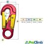 Forged Aluminum Snaphook - Double Action Self Locking Gate, Captive Eye 27 kN - Red-Snaphook- Aluminum Snap Hook Hardware