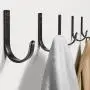 10-Pack Wall Hooks for Hanging Towel/Coat - 22LB Screw in Metal Hanger Wall Mount, for Outdoor, Closet, Door, Bathrooms, for Backpack, Robe, Black