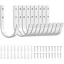 niffgaff 10-Pack Wall Outdoor Hooks for Hanging Coat - 22LB Screw in Metal Hanger Wall Mount, for Closet, Door, Bathrooms, Outside, for Towel, Backpack, Robe, Hat, White