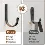 10-Pack Wall Hooks for Hanging Towel/Coat - 22LB Screw in Metal Hanger Wall Mount, for Outdoor, Closet, Door, Bathrooms, for Backpack, Robe, Black