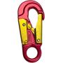 Forged Aluminum Snaphook - Double Action Self Locking Gate, Captive Eye 27 kN - Red-Snaphook- Aluminum Snap Hook Hardware
