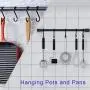Aluminum S Hooks, Versatility S-Hooks Coffee Cup Hooks for Hanging Coffee Mugs, Kitchen Pot and Pans, Grill Utensils, Plants, 12 Pack Matte Finish Silver