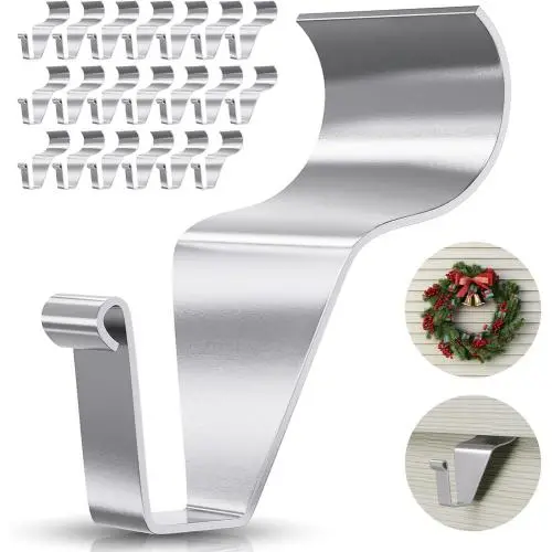 Heavy-Duty Stainless Steel Hooks, 20 Pack Vinyl Siding Hooks, No Hole Siding Hanger for Outdoor & Holiday Decoration