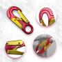 Forged Aluminum Snaphook - Double Action Self Locking Gate, Captive Eye 27 kN - Red-Snaphook- Aluminum Snap Hook Hardware