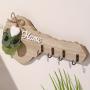[Modern Key Rack] Stylish Modern 1pc Wooden Key Rack Wall Decor with Heart Accent & 4 Hooks - Home Decoration for Kitchen, Living Room, Bedroom, Cute Room Decor