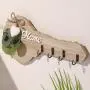 [Modern Key Rack] Stylish Modern 1pc Wooden Key Rack Wall Decor with Heart Accent & 4 Hooks - Home Decoration for Kitchen, Living Room, Bedroom, Cute Room Decor