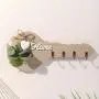 [Modern Key Rack] Stylish Modern 1pc Wooden Key Rack Wall Decor with Heart Accent & 4 Hooks - Home Decoration for Kitchen, Living Room, Bedroom, Cute Room Decor