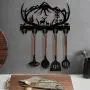 [Deer Wooden Key Holder] 1Pc Deer Wooden Key Holder - 5 Metal Hooks, 19 * 29 * 3cm Black Home Decoration - Animal Theme Wall Mount Organizer for Storage, Living Room, Hallway, Office