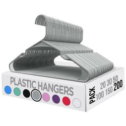 Mainstay 50-Pieces Standard Plastic Hangers (Black, 1 Pack)