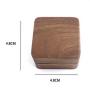 Black Walnut Wooden Engagement Ring Bearer Box, Solid Wood Square Double Rings Boxes for Wedding Ceremony Rings Storage