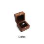 Black Walnut Wooden Engagement Ring Bearer Box, Solid Wood Square Double Rings Boxes for Wedding Ceremony Rings Storage