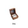 Black Walnut Wooden Engagement Ring Bearer Box, Solid Wood Square Double Rings Boxes for Wedding Ceremony Rings Storage