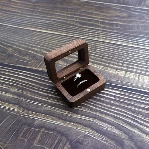 North American black walnut boxes solid wood high-end pair ring wedding ring jewelry storage boxes packaging boxes jewelry set box