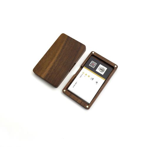 Portable whole wooden business card boxes men and women business gift business card holder solid wood credit card card boxes rectangular magnetic buckle box