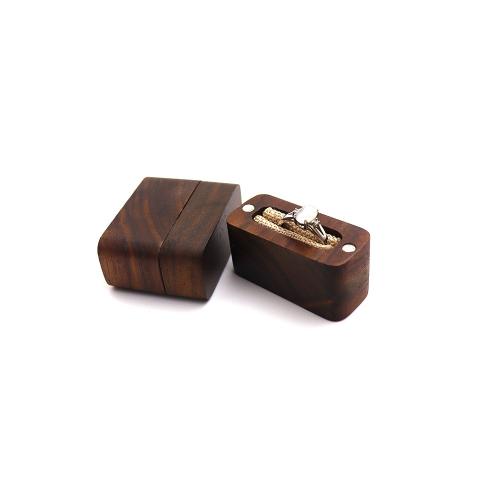 Solid wood mini ring boxes retro wooden pick jewelry ring light luxury exquisite hand jewelry portable storage box