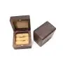 Square rounded solid wood ring boxes black walnut flannel lined ring jewelry boxes small earring box