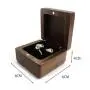 Square rounded solid wood ring boxes black walnut flannel lined ring jewelry boxes small earring box