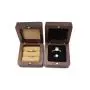 Square rounded solid wood ring boxes black walnut flannel lined ring jewelry boxes small earring box