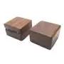Square rounded solid wood ring boxes black walnut flannel lined ring jewelry boxes small earring box