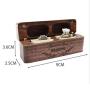 Solid wood black walnut long pair ring boxes laser wedding proposal diamond ring ring storage boxes packaging flannel bag