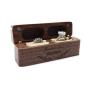 Solid wood black walnut long pair ring boxes laser wedding proposal diamond ring ring storage boxes packaging flannel bag