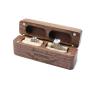 Solid wood black walnut long pair ring boxes laser wedding proposal diamond ring ring storage boxes packaging flannel bag