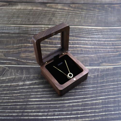 Factory wholesale walnut window jewelry boxes jewelry boxes pendant necklace small jewelry gift packaging storage boxes women