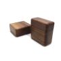 Double brass hinge magnetic suction lighter ring boxes black walnut pair ring jewelry storage boxes small earrings earrings packaging