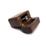 Double brass hinge magnetic suction lighter ring boxes black walnut pair ring jewelry storage boxes small earrings earrings packaging