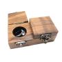 Double open walnut boxes wooden pair ring gift boxes jewelry diamond ring boxes ring boxes horn lock MRMRS