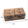 Double open walnut boxes wooden pair ring gift boxes jewelry diamond ring boxes ring boxes horn lock MRMRS