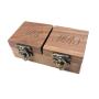 Double open walnut boxes wooden pair ring gift boxes jewelry diamond ring boxes ring boxes horn lock MRMRS