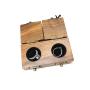 Double open walnut boxes wooden pair ring gift boxes jewelry diamond ring boxes ring boxes horn lock MRMRS