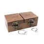 Double open walnut boxes wooden pair ring gift boxes jewelry diamond ring boxes ring boxes horn lock MRMRS