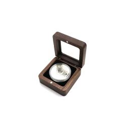 Solid wood boxes badge boxes commemorative coin gift boxes carton wooden medal silver coin badge collection boxes black walnut