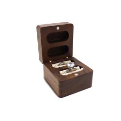 Walnut boxes heightened ring jewelry storage jewelry pair ring jewelry wooden storage boxes diamond ring box