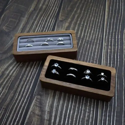 Black walnut jewelry tray storage boxes ring necklace pendant earrings large capacity jewelry display tray Black walnut jewelry tray storage boxes ring necklace pendant earrings large capacity jewelry display tray