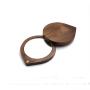 Factory direct supply of wooden high-definition small mirror convenient handheld magnetic suction mirror round rotating beauty gift makeup mirror