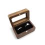 Rectangular black walnut solid wood ring boxes wedding ring jewelry storage boxes jewelry packaging boxes window gift box