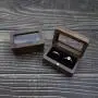 Rectangular black walnut solid wood ring boxes wedding ring jewelry storage boxes jewelry packaging boxes window gift box