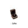 Black Walnut Wooden Engagement Ring Bearer Box, Solid Wood Square Double Rings Boxes for Wedding Ceremony Rings Storage