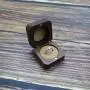 Black Walnut Wooden Engagement Ring Bearer Box, Solid Wood Square Double Rings Boxes for Wedding Ceremony Rings Storage