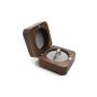 Black Walnut Wooden Engagement Ring Bearer Box, Solid Wood Square Double Rings Boxes for Wedding Ceremony Rings Storage